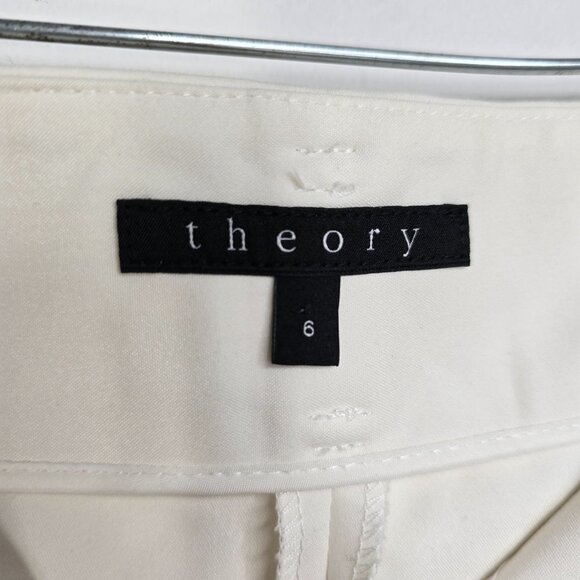 Theory Ivory White Straight Leg Ankle Length Trouser Pants - Picture 10 of 10